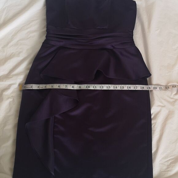 David Bridal Ladies Strapless Ruffle Mini  Dress 6 Purple - Picture 12 of 16